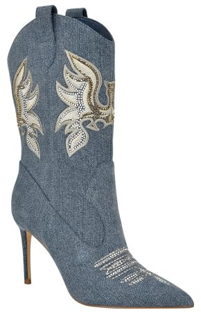 Guess Rasima - Stivali da donna a metà polpaccio, Denim blu medio 420, 39.5 EU
