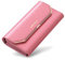 PORRASSO Portefeuille Femme Cuir Porte-Monnaie avec Blocage Anti RFID Grande Porte Monnaie Mode Portefeuille Longue Wallet Rose