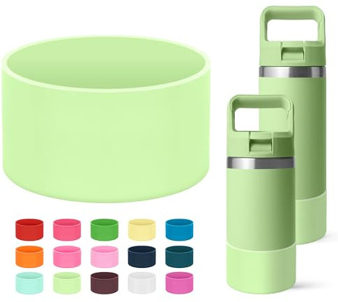 Mokoart Silicone Boot Compatible with YETI Kids Water Bottle 12 oz and Rambler 18 oz Bottle, Anti-Slip Sleeve Bottom Protector Accessories for YETI Rambler 12/18oz (Key Lime)