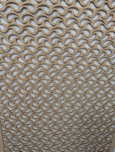 Panneau décoratif en bois de 3 mm d'épaisseur, motif découpé, tailles personnalisables, MDF, apprêté ou non apprêté (blanc, 1200 mm x 620 mm)