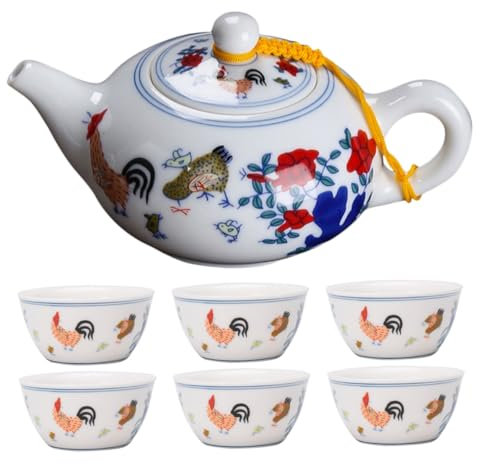 Cabilock Tetera De Cerámica De Mano Vintage Tazas Práctica Decoración De Escritorio