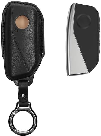 kwmobile Premium Leder Autoschlüssel Schutzhülle kompatibel mit BMW 4-Tasten X7 X1 U11 iX ix1 7er G07 I7 Autoschlüssel Hülle - Schlüssel Tasche - Schwarz