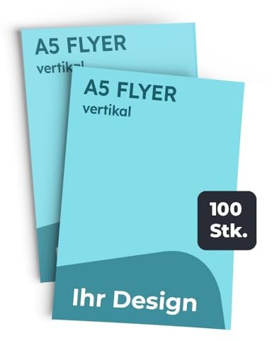 Cimpress Flyer A5 Vertikal selbst gestalten mit Wunschdesign, 100 Stück, mattes Papier, ideal für Markenaufbau, Events und Unternehmen