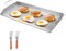 VEVOR Grillplatte Grillpfanne Edelstahl universelle rechteckige Platte (809 x 370 mm) mit flacher Oberseite, Gasgrill-Grillplatte für BBQ-Grill Teppanyaki, tragbares Familienkochgeschirr mit Griff