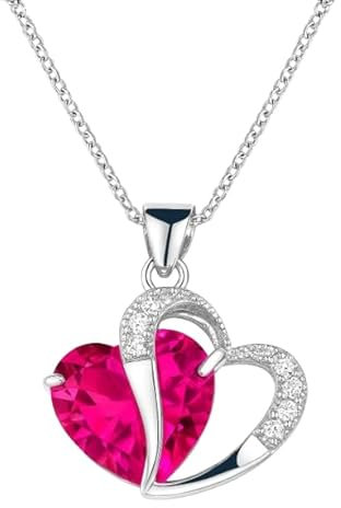 OUTLETISSIMO® COLLANA CON CIONDOLO CUORE FUCSIA E CRISTALLI Austriaci ET234