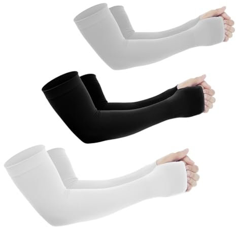 ZUWIJEQ 3 Paar Unisex-Ärmlinge,Kühlung UPF 50+ Arm Sleeve,Atmungsaktiv Arm Ärmel,Armstulpen im Freien Sport,Arm Ärmel mit UV-Schutz,Tattoo Abdeckung Armstulpen, Armsleeve für Radsport Wandern Laufen