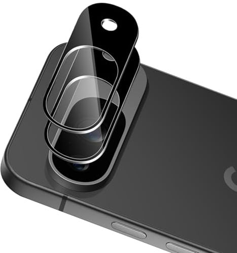 Xunzii 2 Pièces Protection Objectif Caméra Arrière pour Google Pixel 9 - [Noir], 9H Dureté Ultra Résistant Anti-Rayures Verre Trempé Caméra Film, Ultra HD Sans Bulles Vitre Protecteur
