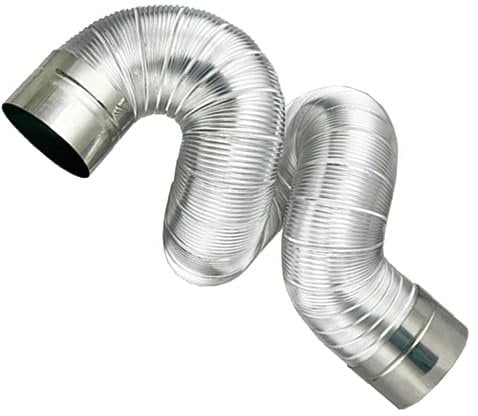 Toyvian Stainless Steel Flexible Stove Chimney Exhaust Pipe for Indoor Use Metal Flue Vent Hose for Heating Stove Home Ventilation System High Heat Resistance