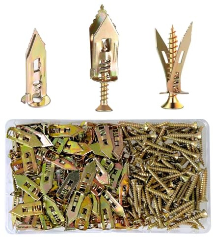220 Pcs Drywall Anchors With Screws Sets,Heavy Duty Plasterboard Fixings | Self Drilling Screws Assorted,Hollow Expansion Wall Plugs Kit For Gypsum Board (M4x30mm)