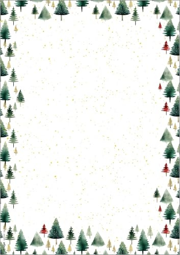 SIGEL Weihnachtsbriefpapier Little Pines A4 100 Blatt | DP688, Tannenmotiv auf nachhaltigem Papier für Weihnachtspost