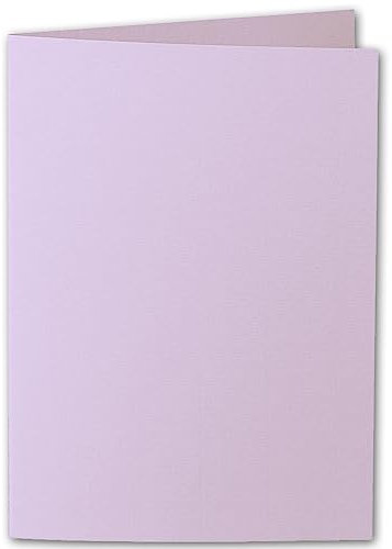 ARTOZ 50x DIN A5 Faltkarten - Flieder (Lila) gerippt 148 x 210 mm Klappkarten hochdoppelt - Blanko Doppelkarte mit 220 g/m² edle Egoutteur-Rippung