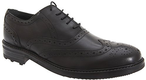 Roamers Silas Mens Leather Brogue Lace Up Oxford Shoes Black