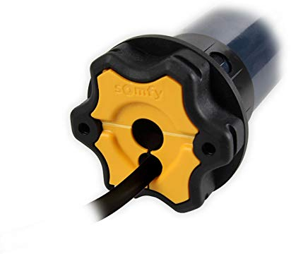Somfy Elektronischer Funk Rolladenmotor S&SO RS100 io 10/17 | 10 Nm inkl. drei Hochschiebesicherungen (getestet von DIWARO), Motorlager. Anschlusskabel und SW 60 Adapter/Mitnehmer.