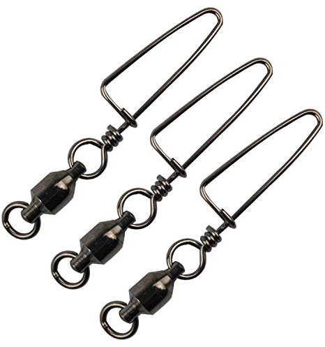 Leicht Catch 10, 30 Stück hochfesten Angeln Kugellagerwirbel mit Coastlock Snap, stark Geschweißte Ring für SOLE fishing-18lb zu 440lb (100% Kupfer + Edelstahl mit Schwarz Nickel beschichtet)