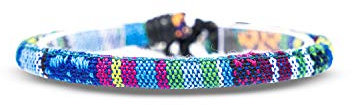 Made by Nami Surfer Fußband Damen & Herren - Boho Ethno Hippie Fußkettchen - Handmade Strand Festival Accessoires - 100% Wasserfest & Verstellbar - 100% Ökologische Baumwolle Rund (Türkis)