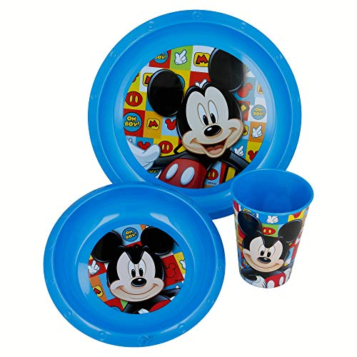 SET EASY 3 PCS. (PLATO, CUENCO Y VASO 260 ML) EN ESTUCHE MICKEY MOUSE - DISNEY - ICONS