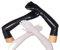 krautwear® Damen Lange Glänzende Wet Look Leder-Optik Handschuhe Abendhandschuhe ca. 53 cm lang (schwarz+weiss)