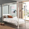 Lomadox Himmelbett in weiß lackiert, Liegefläche 90x200cm, mit Lattenrost