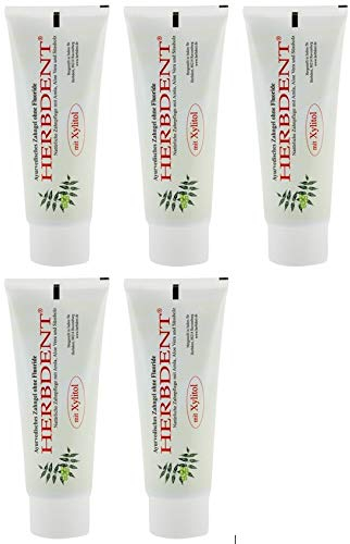 Herbdent Ayurvedisches Zahngel mit Xylitol - Ohne Flourid - 100% Vegan - 80 ML (5 x 80 ml)