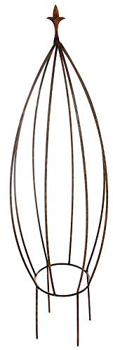 RUDDINGS WOOD Heavy Duty Burdale Rust Metal Garden Obelisk - Plant Pot Rusted Support Climbing Frame Pyramid