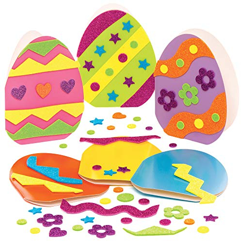 Baker Ross Osterei Mix & Match Karten Bastelset für Kinder (6 Stück) Kreativsets zum Basteln und Dekorieren zu Ostern, Blau,Gelb