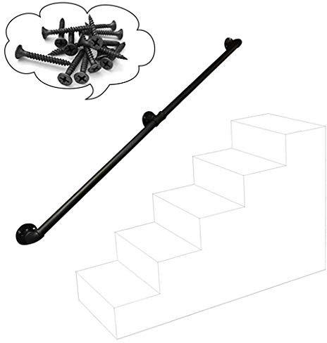 RTY-SC Nero Corrimano per Scale Staffe Kit | Metallo in Ferro battuto Ringhiera | Ringhiere Balaustra Parapetto Parete for Interni ed Esterni terrazze, balconi, finestre, 30-600CM (Size : 300cm)