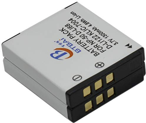 BTBAI 2x NP-50 Camera Battery+Charger USB Dual for NP-50A NP50 NP50A Finepix XP100 XP110 XP150 XP160 XP170 XP200 Digital k1a