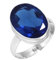Jeweloporium 925 Silber Ringe für Damen Größe 67(21.3) Blauer Saphir simuliert mit Stein Kostüm Silber Ringe Jubiläum - Geschenk Jahrgang Schmuck