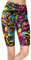 sissycos Damen 80ers Splash Printed Biker Shorts Bunt Kurze Leggings Soft Hose (S-L, Bunte Tye dye)