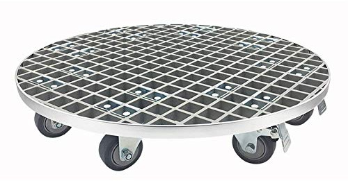 43Cm Metal Plant Caddy Heavy Duty Iron Potted Plant Stand with Wheels Round Flower Pot Rack on Rollers Dolly on Wheels Indoor Outdoor Planter Trolley Casters Rolling Coaster