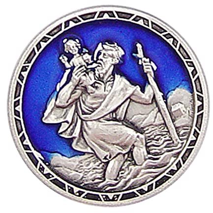 Autohaftplakette Christophorus blau magnetisch