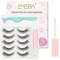 EMEDA pestañas postizas naturales con pegamento, 5 pares de pestañas de ojos de gato esponjosas Envase múltiple de pestañas postizas largas y gruesas con pegamento y aplicador (A9)