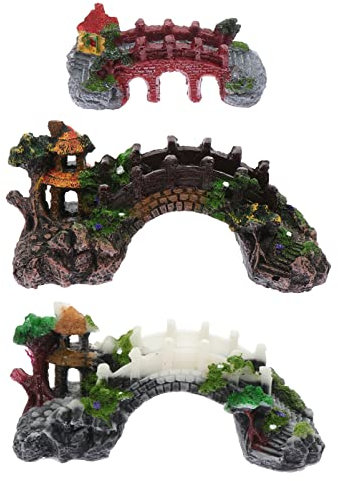 YARNOW 3stücke Teiliges Miniatur Gartenbrücke Aus Keramik Vintage Brücke Für Aquarienlandschaft Als Dekoration Für Zuhause Oder Büro Leicht Und Robust Detailreiche Ausführung