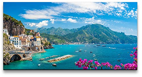 Paul Sinus Leinwandbild 120x60cm Amalfiküste Italien Meer Küste Berge Sommer Traumhaft