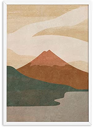 Boho Terracotta Mountains Poster und Drucke Leinwand Malerei Landschaftswand Bild for Wohnzimmer Nordic Wohnkultur (Color : A, Size : A4 21x30CM No Frame)