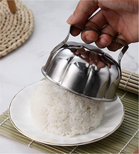 UXOWOXU Molde de prensa de arroz frito con forma de pétalo de flor de acero inoxidable y cortador de prensa de arroz frito de huevo para decoración de plato