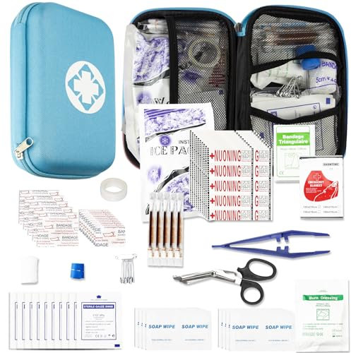 Auto-Zuhause Survival Erste-Hilfe-Set Notfall-Kit - Blau 273-teiliges Set Reisebedarf Erste-Hilfe-Set Haushaltsutensilien Camping Wandern YIDERBO