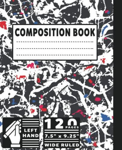 Lefty Notebooks Wide Ruled: Left Handed Writing Notebook | 7.5 x 9.25 | 120 pages | Abstract Theme 7