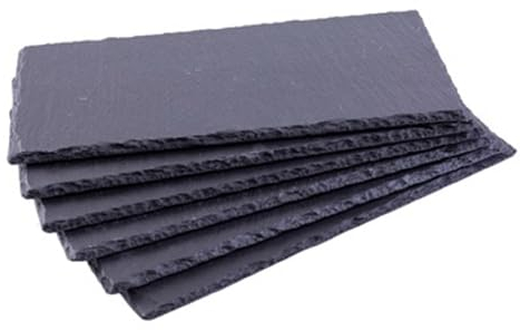 eGenuss 18 platos para aperitivos tapas sushi postre quesos y embutidos | Bandejas de pizarra rectangular para servir 30x15 cm