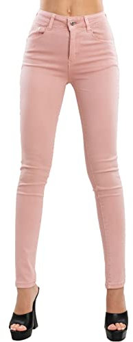 Toocool Jean Femme Pantalon Skinny Slim Élastique Bodycon VI-8006, rose, XS
