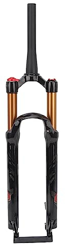 VGEBY 29in Bike Air Suspension Fork, Mountain Bike Front Fork Bicycle Shock Absorption Front Fork Tapered Steerer Manual Lockout Gold