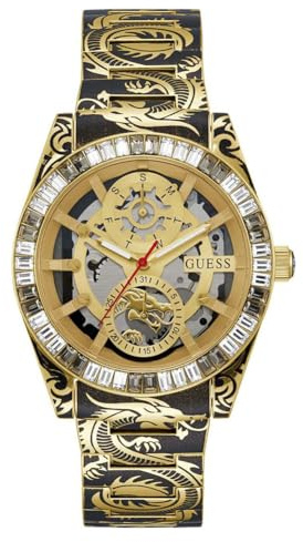 GUESS Herren-Armbanduhr Analog Quarz mit Edelstahlarmband GW0649G1, bunt, GW0649G1-AMZUK
