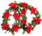 MAGICLULU 1 Pc Canne De Noël Décorations De Noël Guirlande Fleur Artificielle Guirlande De Table Décoration De en Rotin Décor De Plantes Rotin Fleur De Noel Baie Rose Rouge