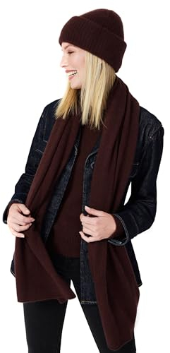 Style & Republic Kaschmir Mütze-Beanie Damen aus 100% Cashmere - Dein kuscheliger Premium Beanie für stilvolle Herbst- & Winter-Momente - Chocolate