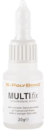 S-Polybond® Colla istantanea extra forte, 20 g, altamente reattiva, resistente al calore e all'acqua, qualità industriale per odontoiatria, laboratorio dentale e artigianato (1, colla istantanea