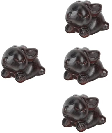 GALPADA 4 Pièces Pendentif Lapin En Bois Porte-clés Pour Clés Porte-clés Année Lapin 2023 Ornements Du Nouvel An Chinois 2023 Décor Chinois Décorations Chinoises Accessoires