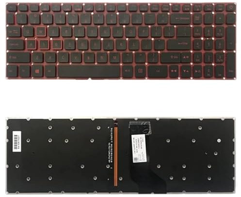 Clavier de remplacement pour ordinateur portable avec rétroéclairage clavier pour Acer Nitro 5 AN515-51 N17c1 AN515-52 AN515-53