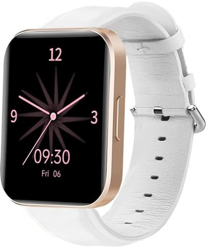 Blueshaweu Cinturino compatibile con smartwatch RUIMEN D1, cinturino di ricambio classico in pelle per orologio ruimen D1/H1 smartwatch