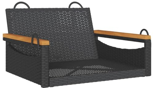 vidaXL Hängesessel Schwarz 63x62x40 cm Poly Rattan