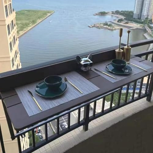 Tavolo Sospeso Per Balcone Esterno Con Ringhiera - Tavolo Pieghevole Da Giardino Per Terrazza Per Piccoli Spazi - Tavolo Sospeso Per Corrimano Salvaspazio Per Piante E Bevande,(Size:60*37cm/24*14.6in)
